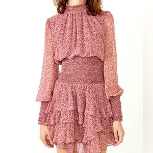 New Bardot Soft Floral long sleeve dress